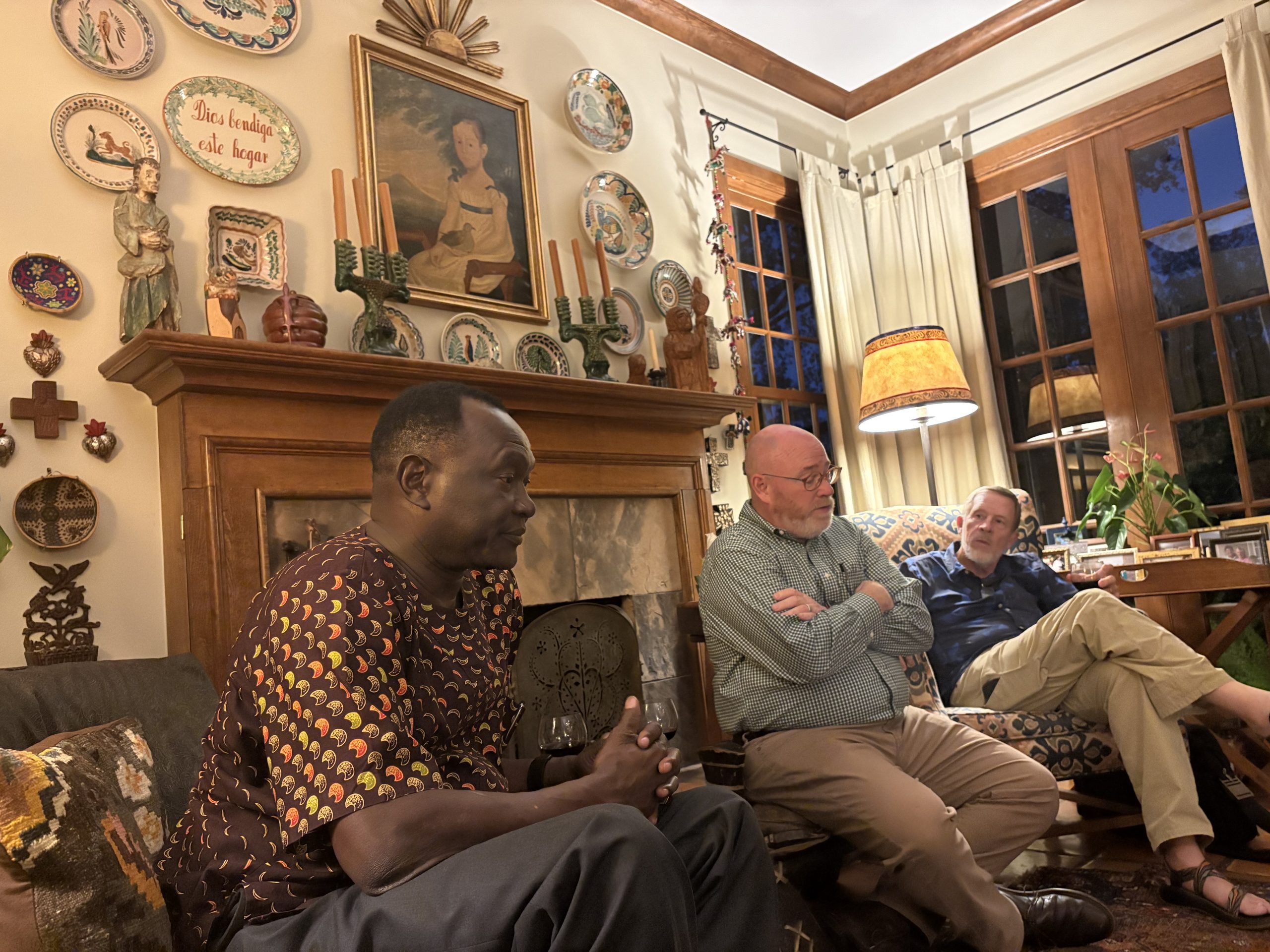 Bp. Andudu, Mike and Aubrey Spears during a visit to Houston